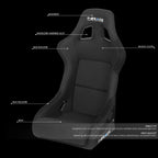 NRG Innovations Racing Bucket Seat Large Size RSC-302CF-BK for Universal (2010–2023)