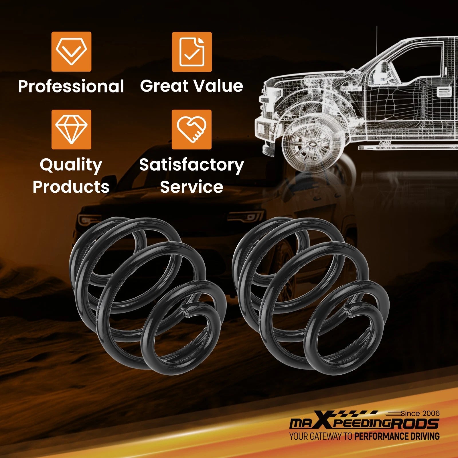 5" Drop Lowering Kit Coil Springs for Chevrolet C10 Pickup (1963–1972)