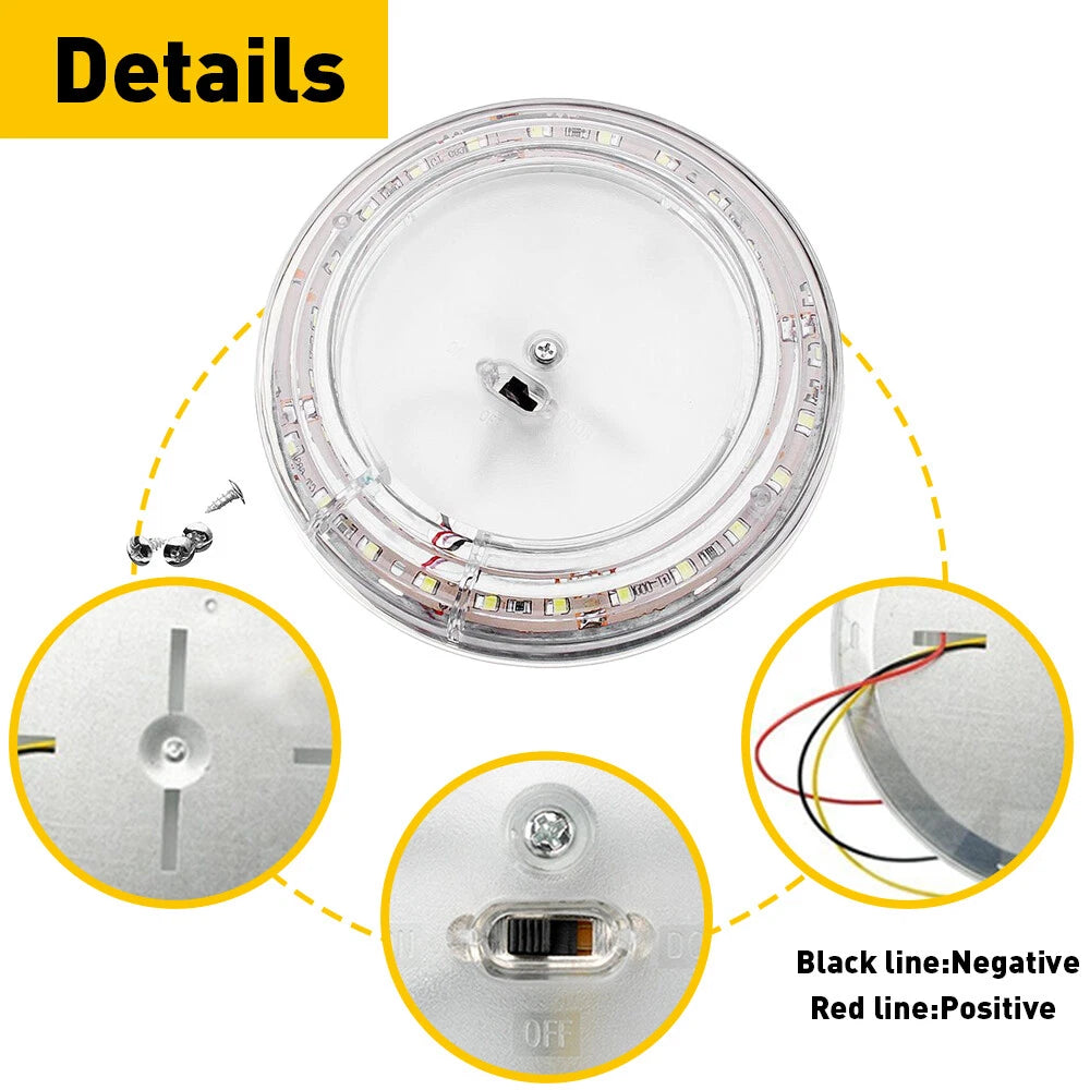 LED Ceiling Light Fixture for RV Camper Trailer (12V)