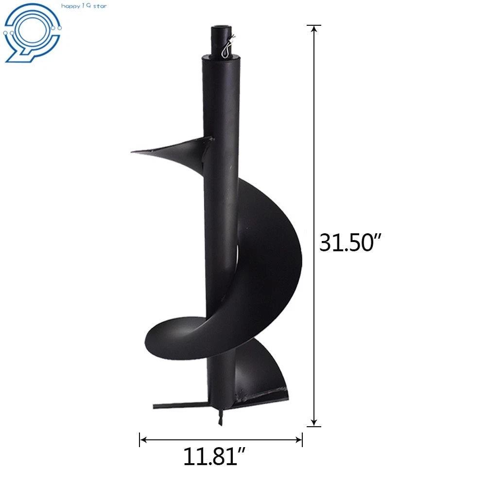 12" Earth Auger Drill Bit for Gas Powered Post Hole Digger (3/4" Shaft)