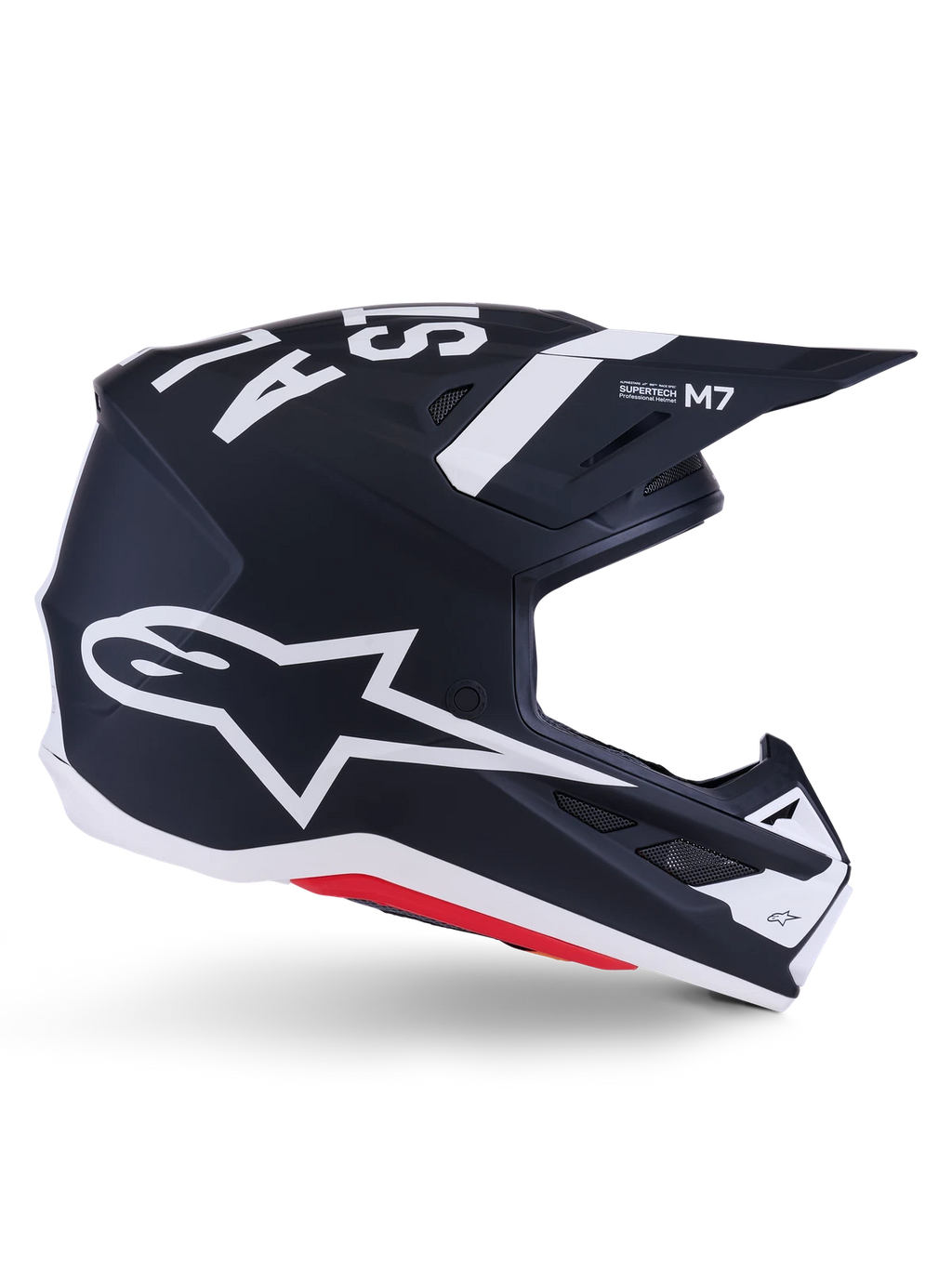 Alpinestars SM7 Dasher Helmet for Offroad Motorcycle (Black/White Matte)