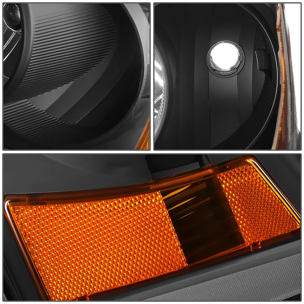 Factory Style Black Housing Amber Corner Headlights for Dodge Dakota (2005–2007)
