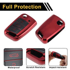 Car Key Case for VW Golf 7 Mk7, Tiguan, Touran, T-Roc, T-Cross, Polo (2013–2023) - 3 Buttons