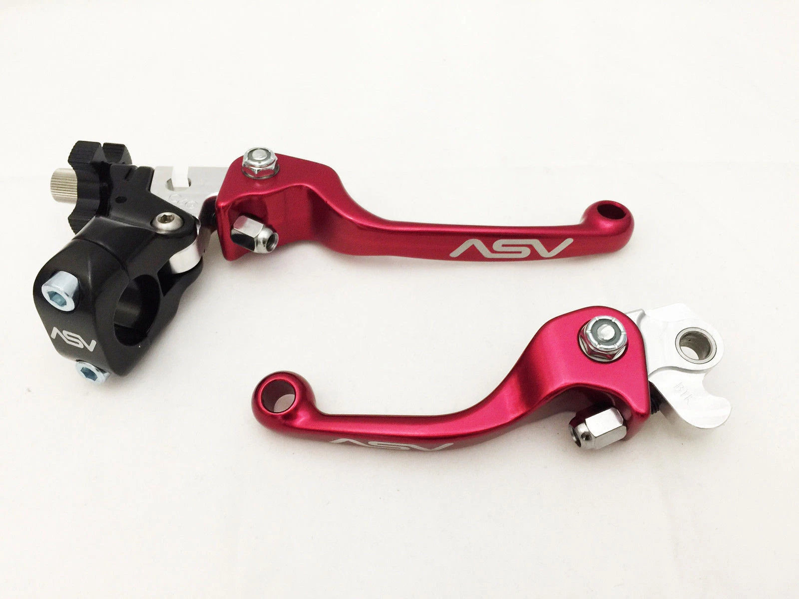 ASV F3 Front Brake Clutch Perch Levers Set of 2 Red for Suzuki RM (65–250)
