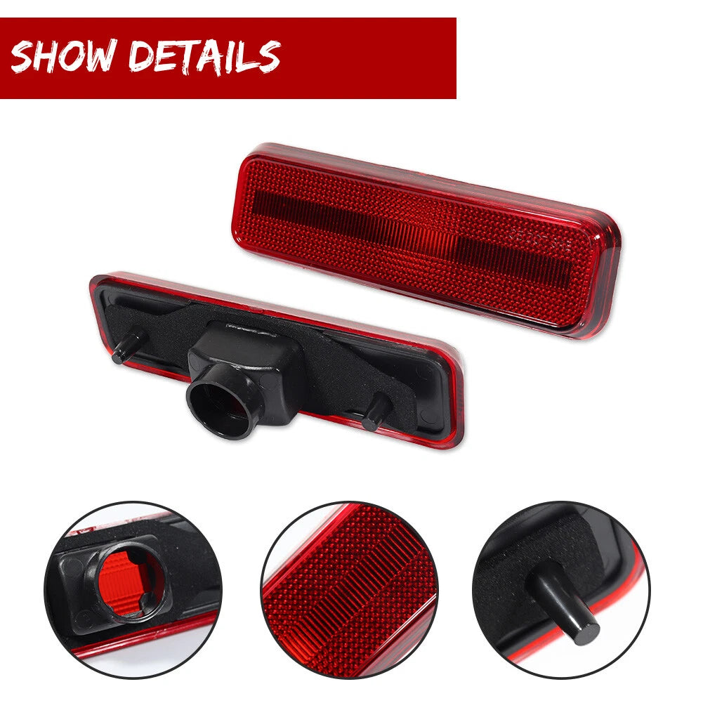 Set of 4 Amber Front + Red Lens Rear Side Marker Lights for Dodge Charger (1972–1974, 1984–1987)