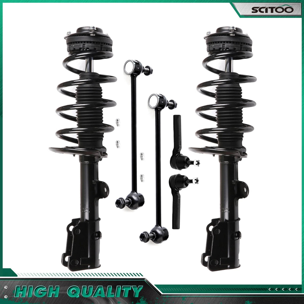 Front Struts w/ Springs, Sway Bar Link, Tie Rod for Dodge Grand Caravan (2008–2018)