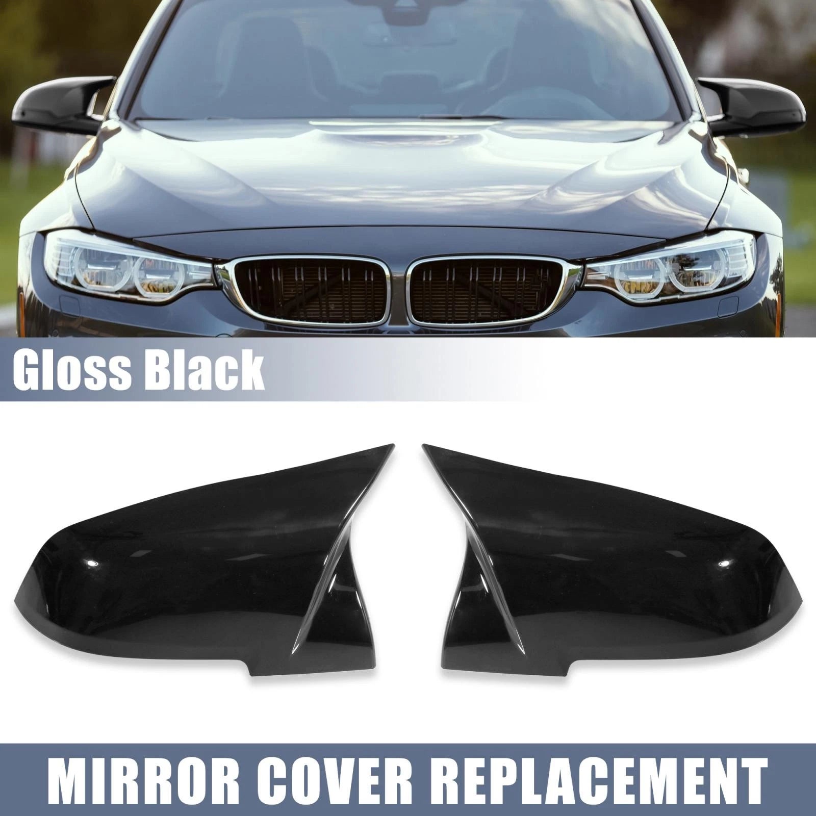 Pair of Gloss Black Rear View Mirror Covers for BMW F20 F22 F23 F30 F31 F32 (2012–2019) 1 745065025338