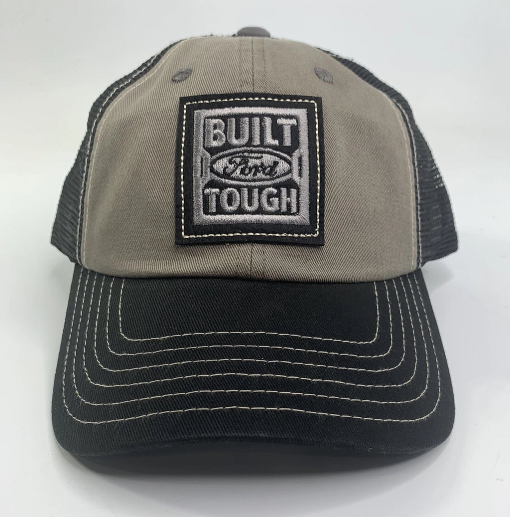 Hat Cap Gray Black Mesh Built Ford Tough Emblem for Ford Trucks (2000–2024)