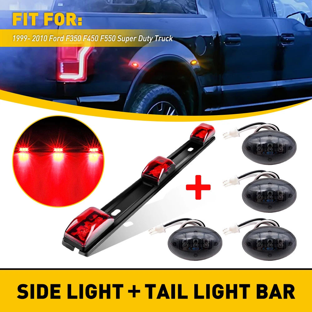 Red LED Amber Side Marker Light Tail Lamp for Ford F350 Dually (1999–2010)