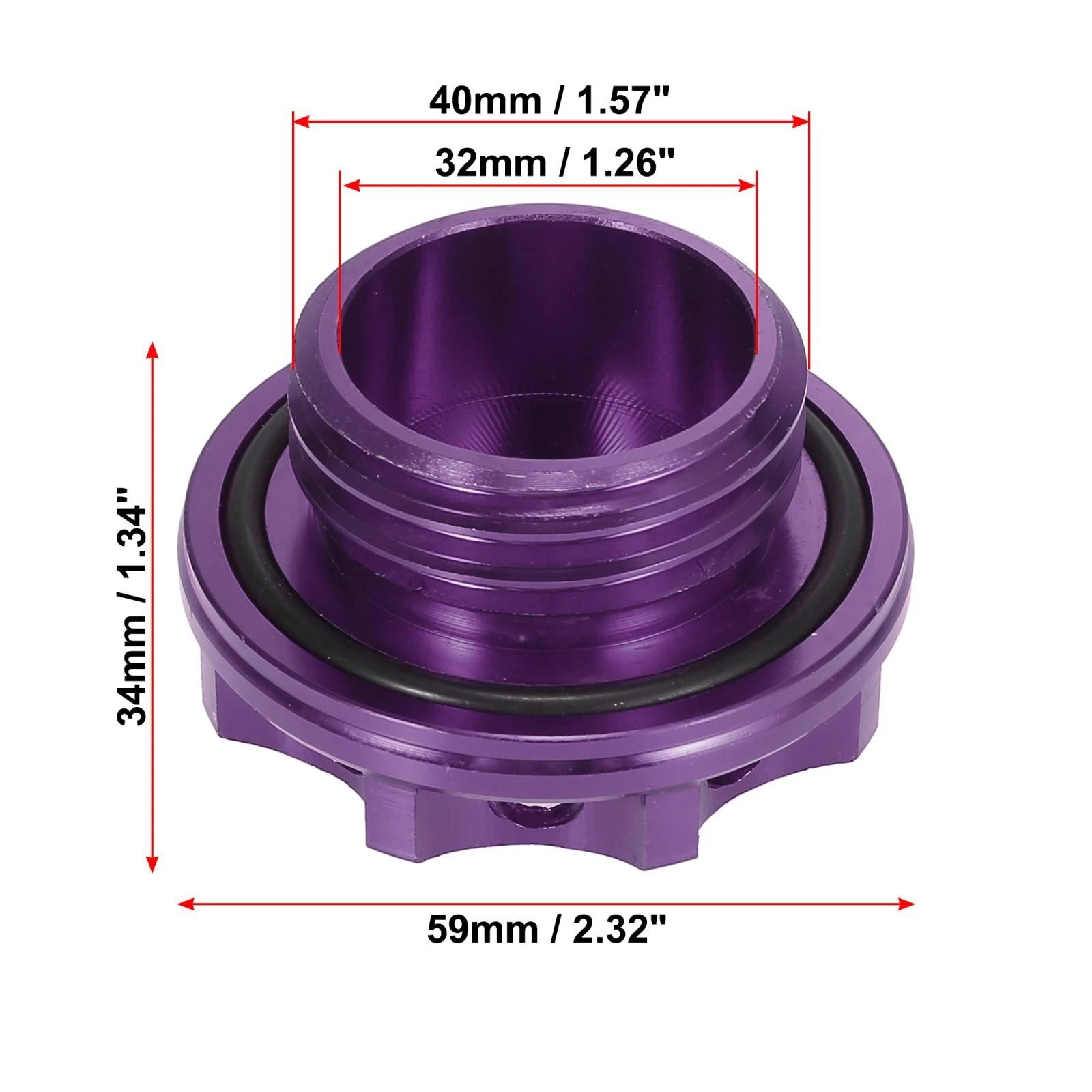 Purple Aluminum Alloy Gas Oil Filler Plug Cover for Subaru 