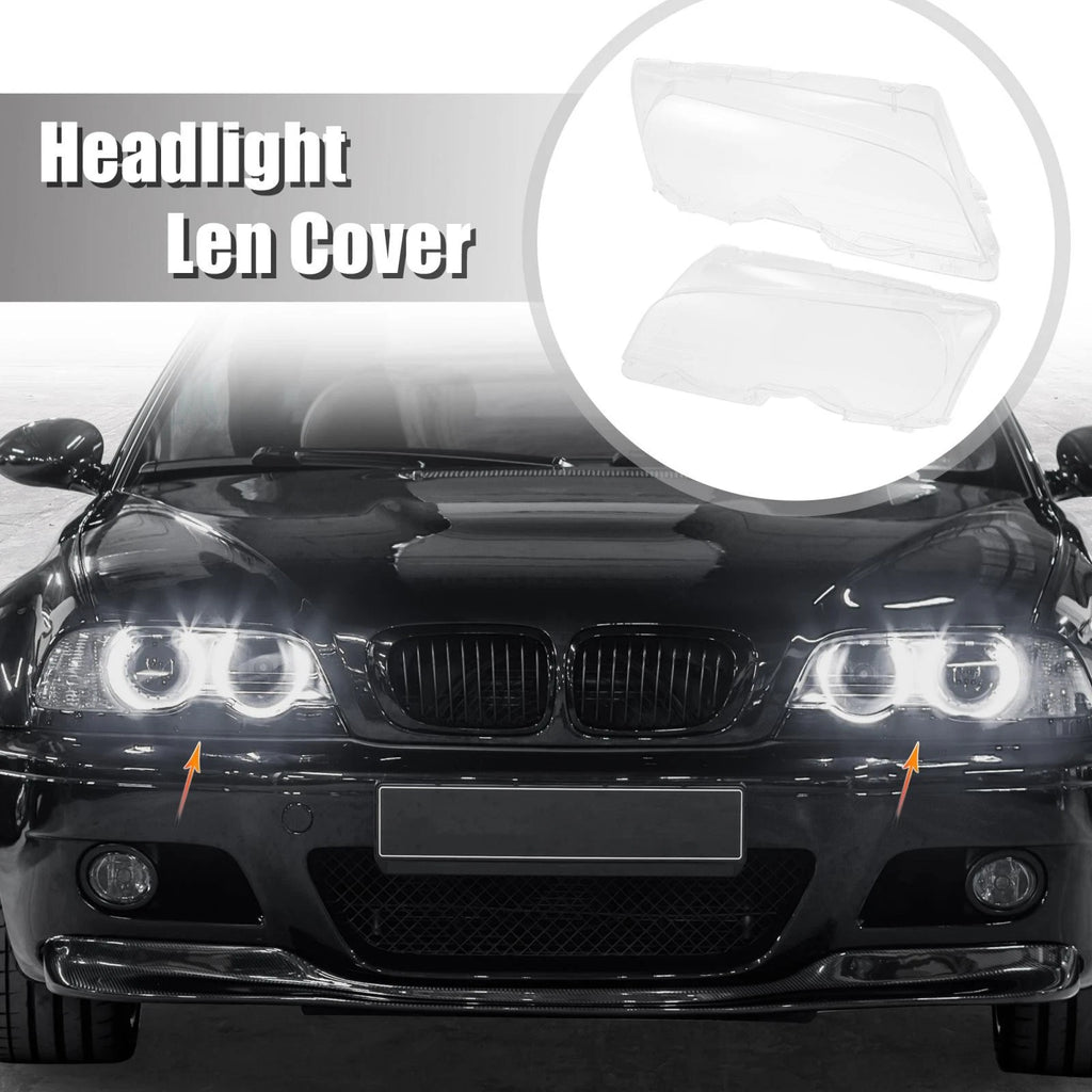 1 Pair Headlight Lens Cover for BMW E46 (1998–2002) 63126904297