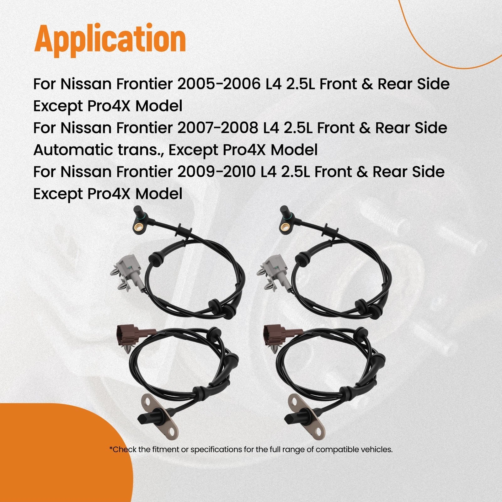 4X ABS Wheel Speed Sensor for Nissan Frontier (2005–2023)