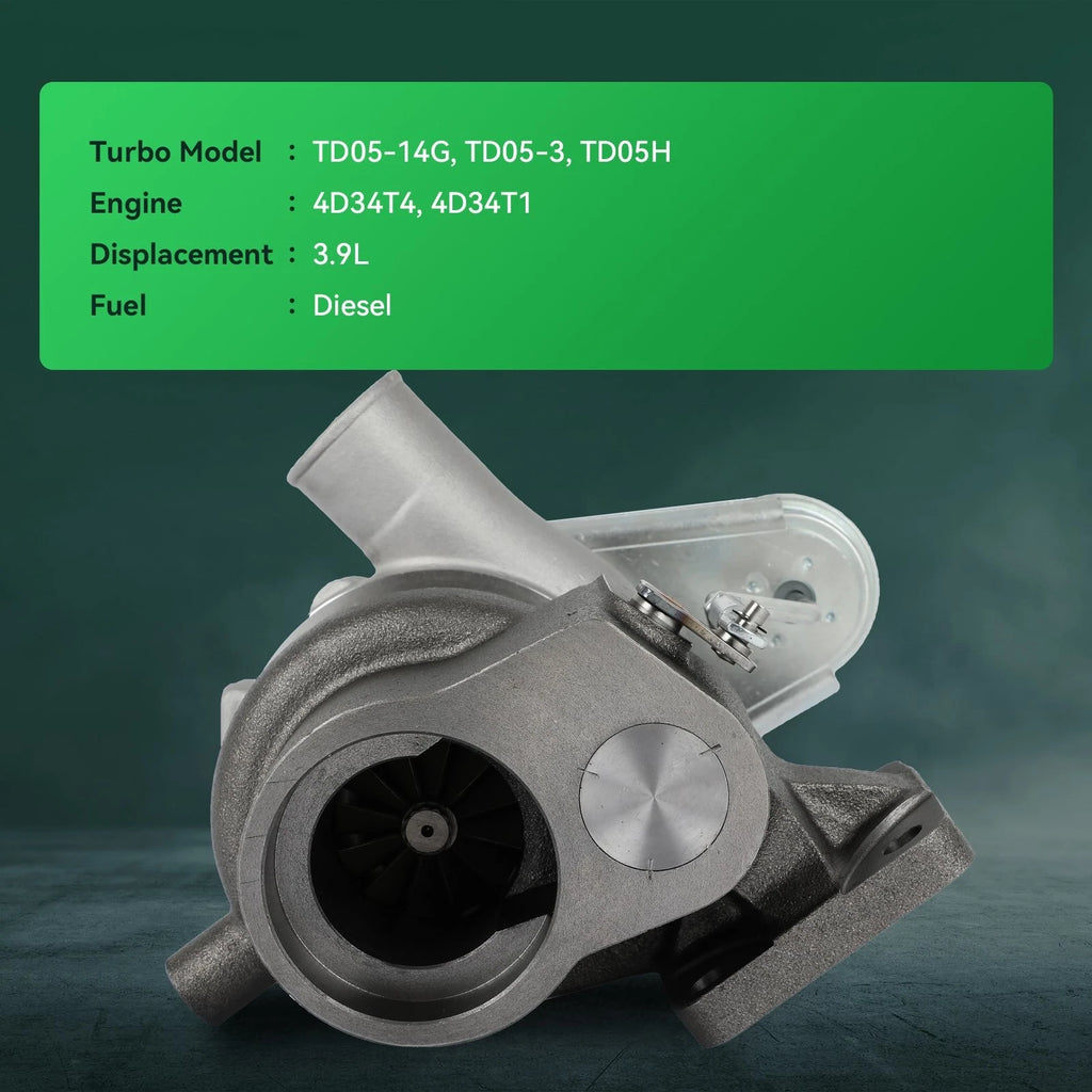Turbocharger for Hyundai D4DA Mitsubishi 4D34T (3.9L 136HP) TD05