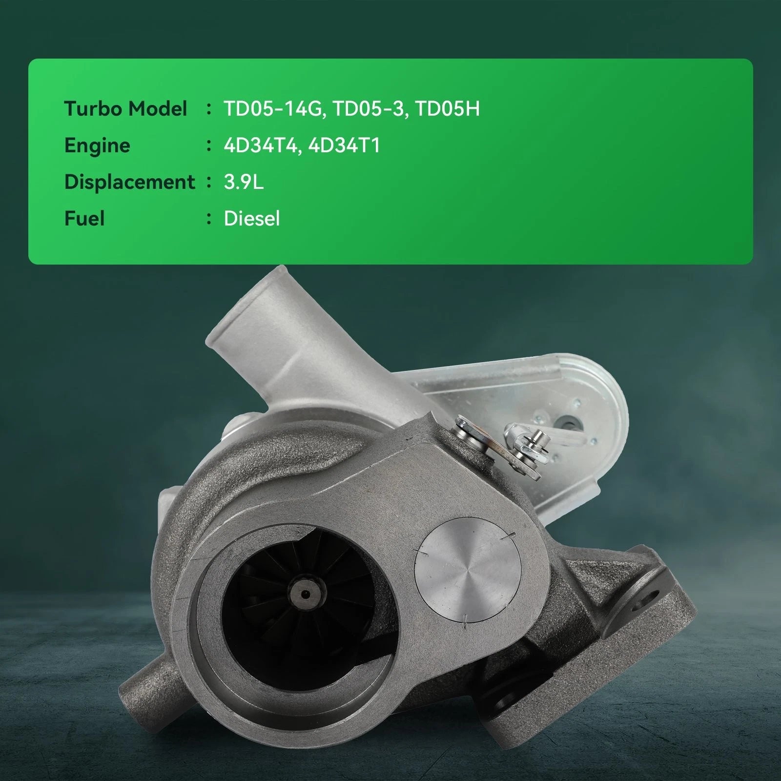 Turbocharger for Hyundai D4DA Mitsubishi 4D34T (3.9L 136HP) TD05