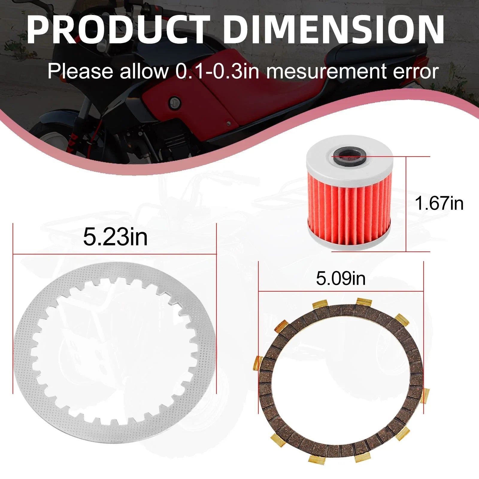 Heavy Duty Clutch Kit Gasket & Oil Filter for Kawasaki Ninja 250R (2008–2012)