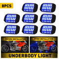 Set of 8 LED Underbody Neon Lights for Car (Waterproof)