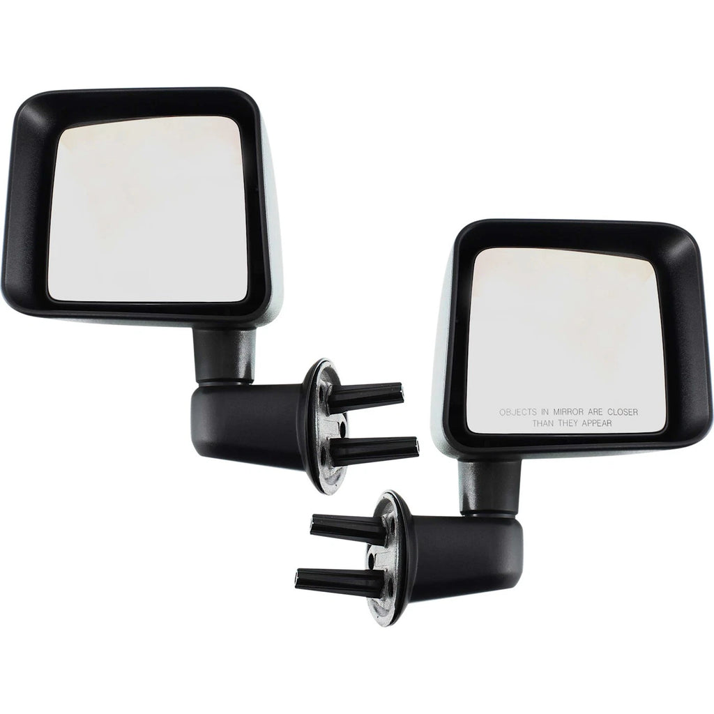 Manual Mirror Pair for Jeep Wrangler (2007–2008) Textured Black