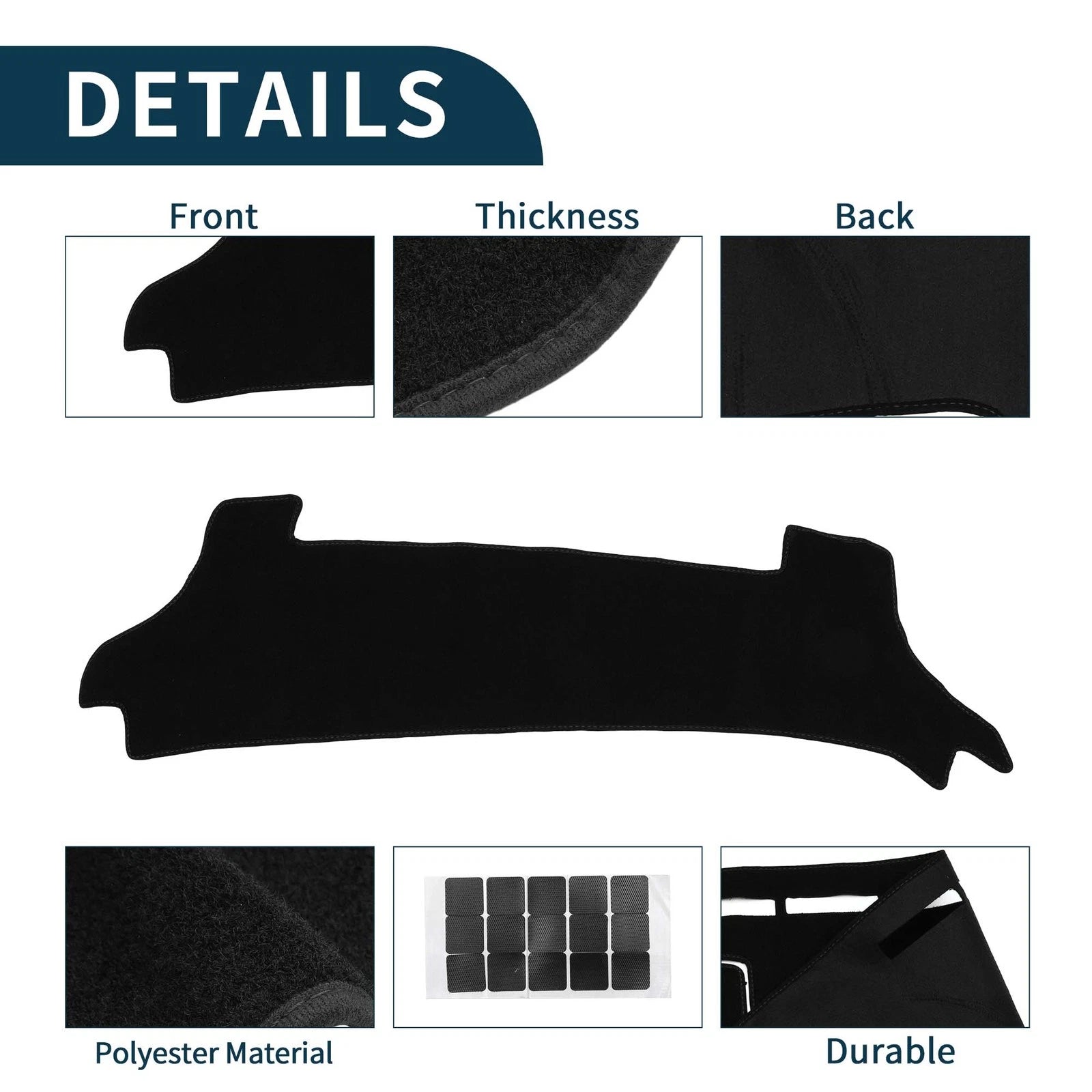 Dashboard Cover Mat for Toyota Prius (2023–2024) - Black, Set of 1