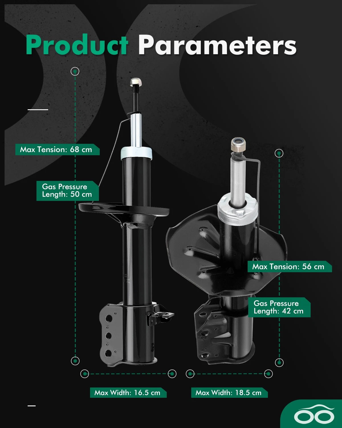 Set of 4 Shocks Struts for Mazda Protege (2000–2003)