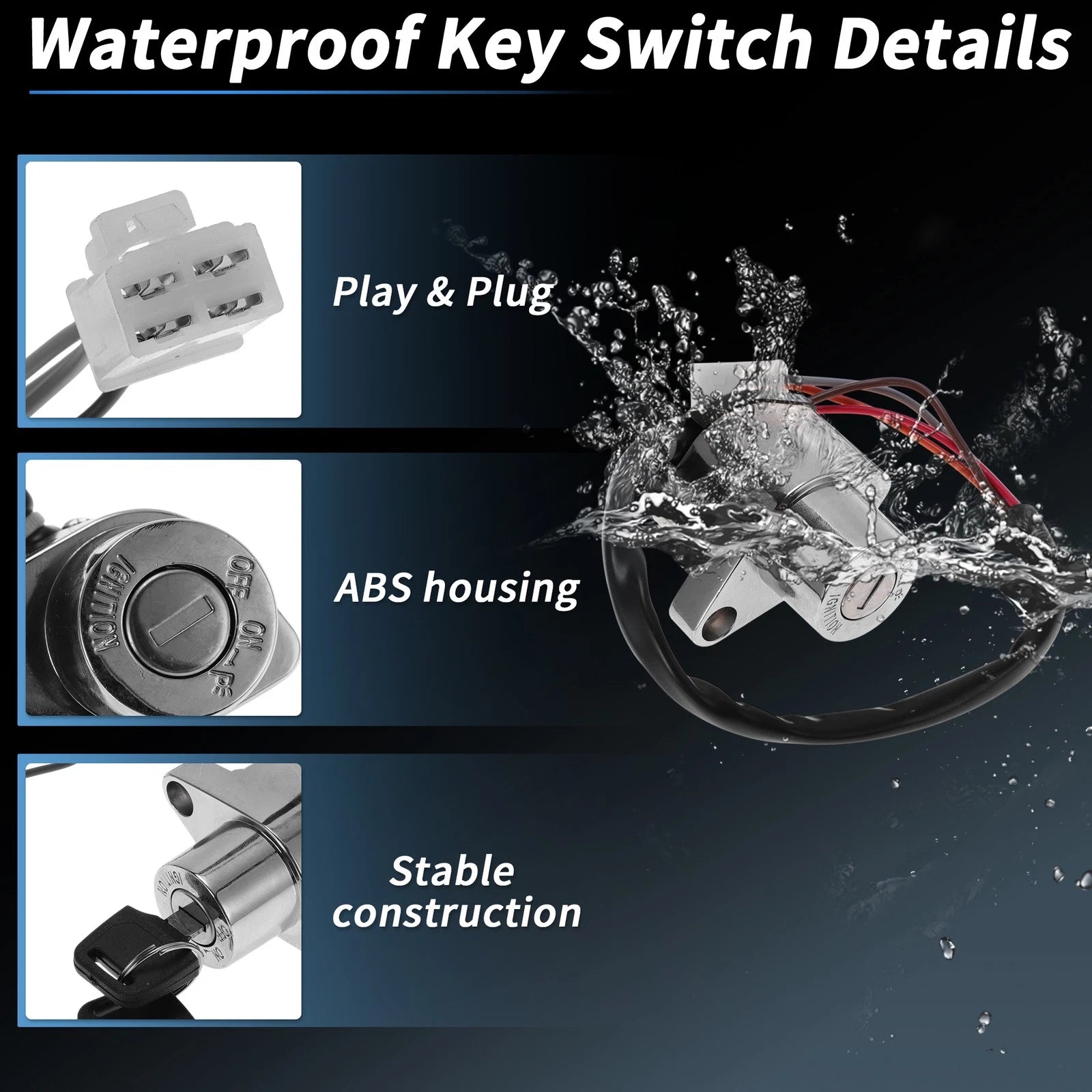 Ignition Key Switch No. 3711038A01 for Suzuki VS800 Intruder 800 (1992–2005)