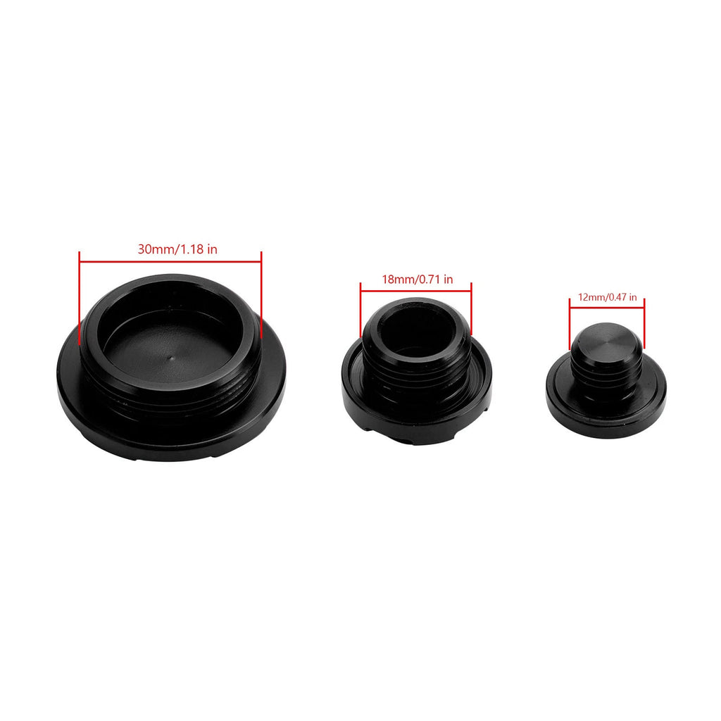 Black Billet Engine Plug Kit for Kawasaki KX250 KX250F KX450 KX450F (2009–2020)