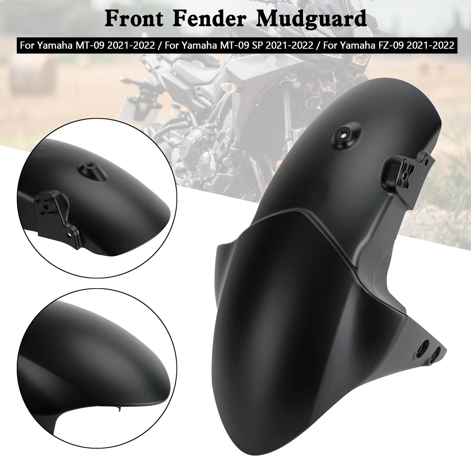 Front Fender Mudguard for Yamaha MT-09/SP FZ-09 (2021–2023) XSR900/GP (2022–2025) Matt Black