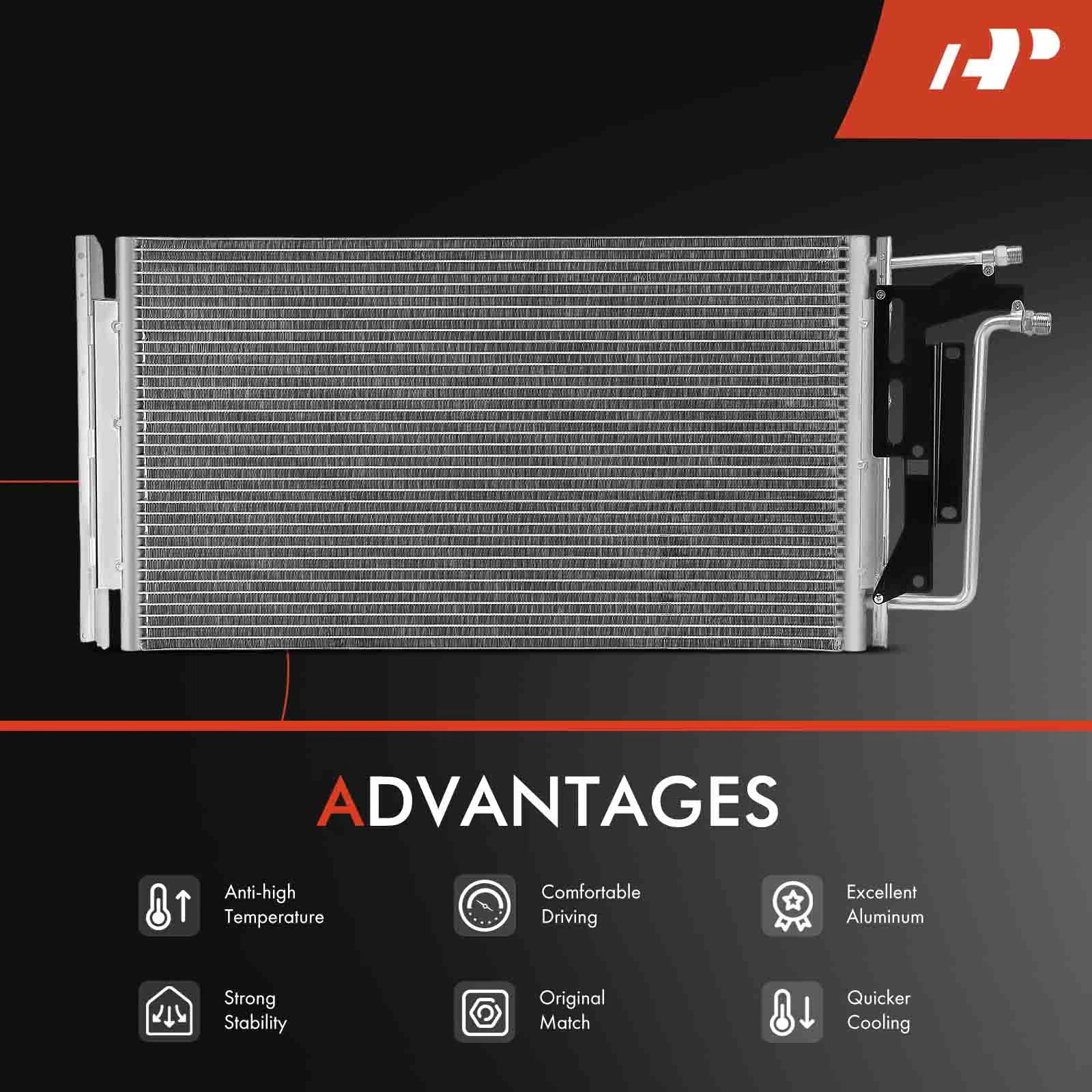 A/C Condenser with Bracket for Chevrolet G10 G20 G30 GMC G1500 G2500 (1971–1995)