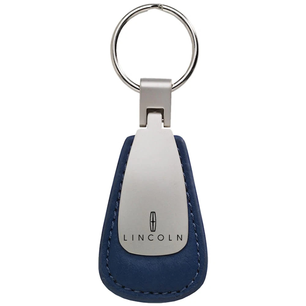 Blue Leather Teardrop Keychain - Officially Licensed for Lincoln