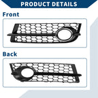 1 Pair Front Fog Light Grill for Audi TT 8J (2006–2014) No. 8J0807682/8J0807681