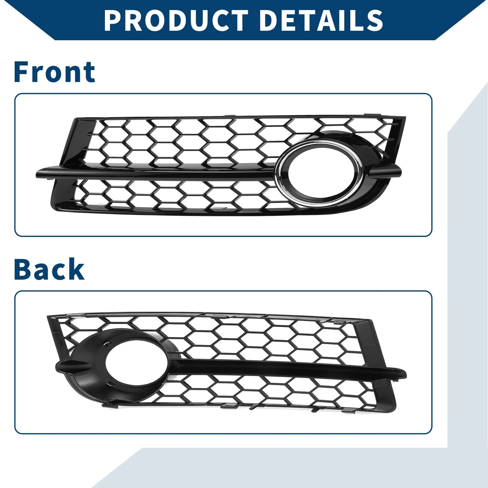 1 Pair Front Fog Light Grill for Audi TT 8J (2006–2014) No. 8J0807682/8J0807681