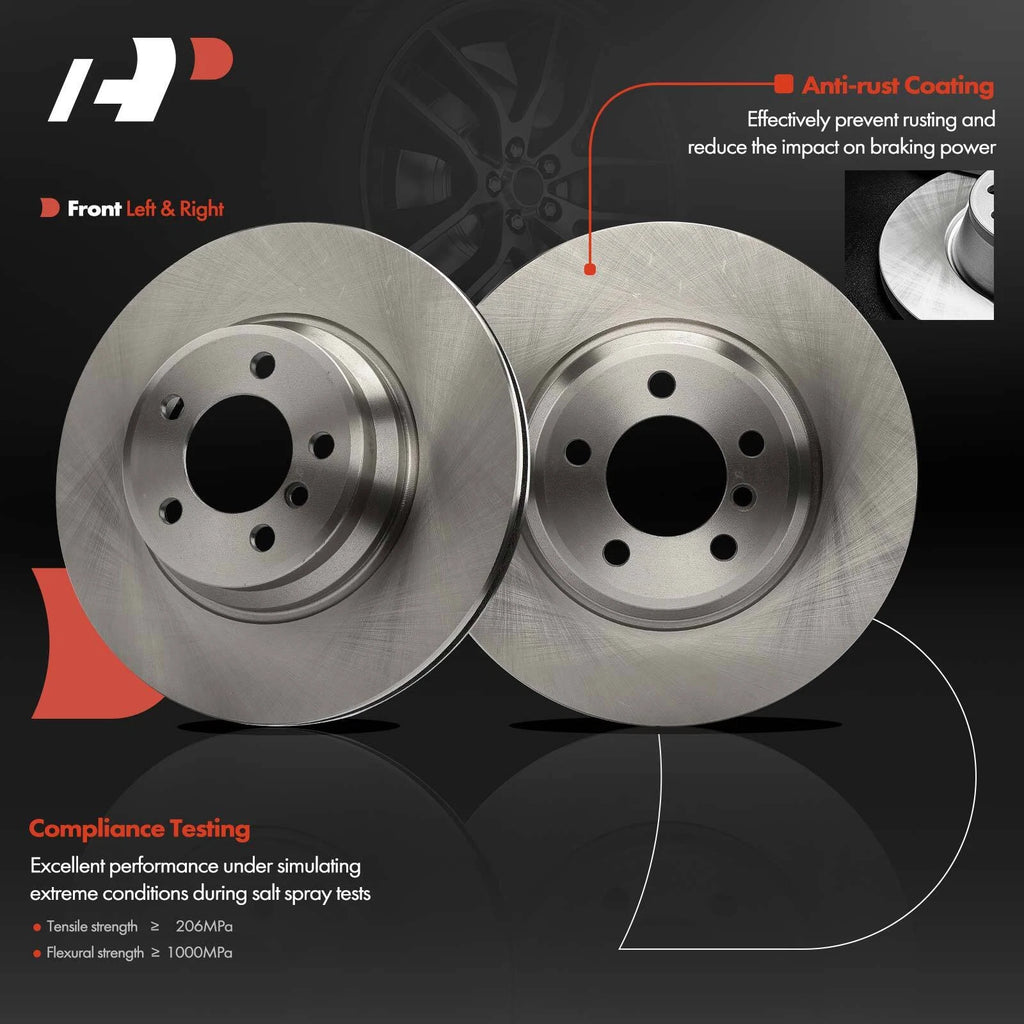 Front Disc Brake Rotors & Ceramic Pads for BMW 745i 2002-2005