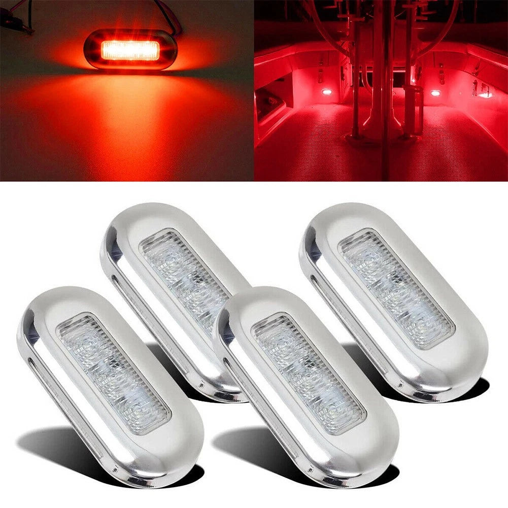 Stainless Steel Bezel LED Courtesy Light for Marine Applications (Clear Lens)
