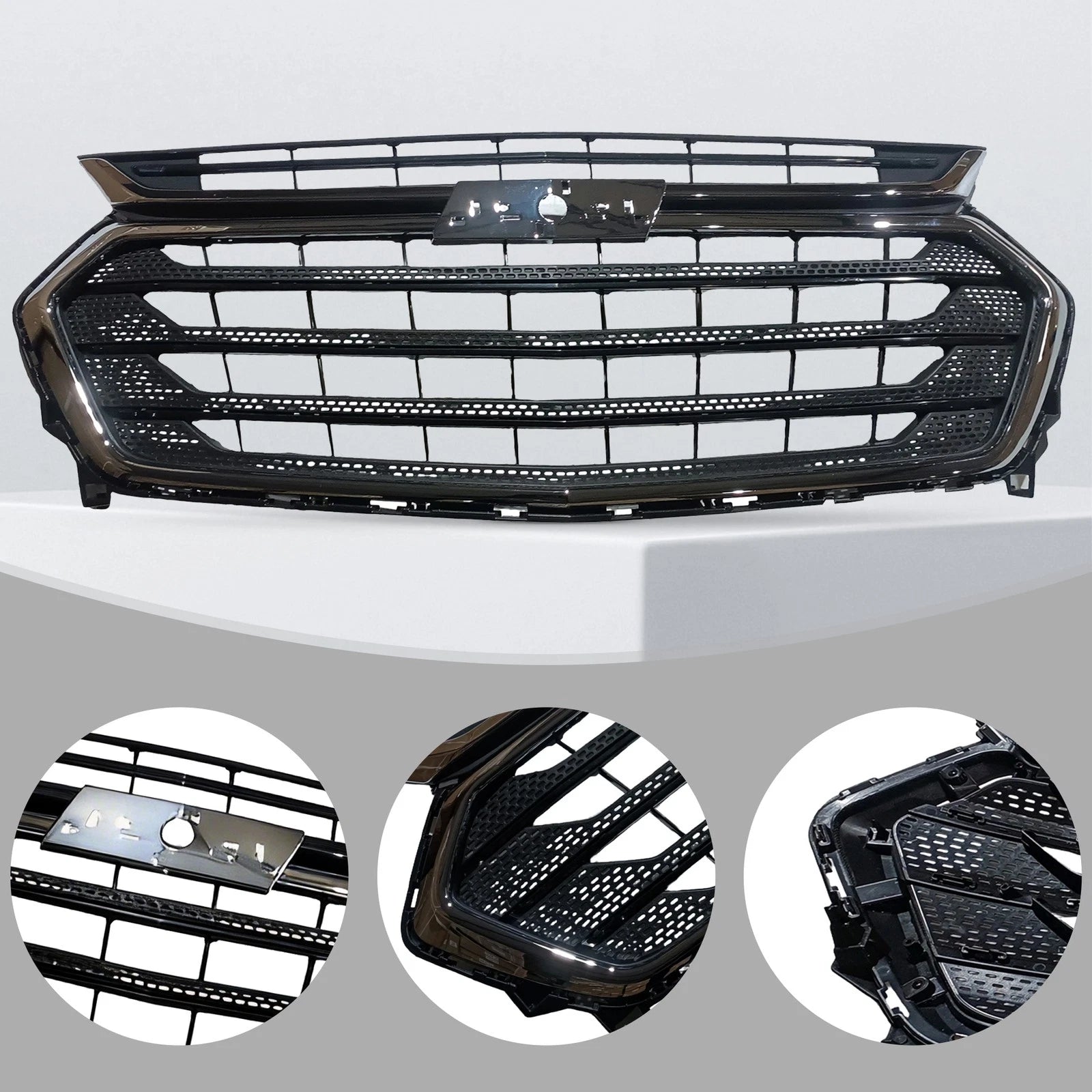 Black Front Bumper Upper Grille for Chevrolet Traverse (2018-2021)