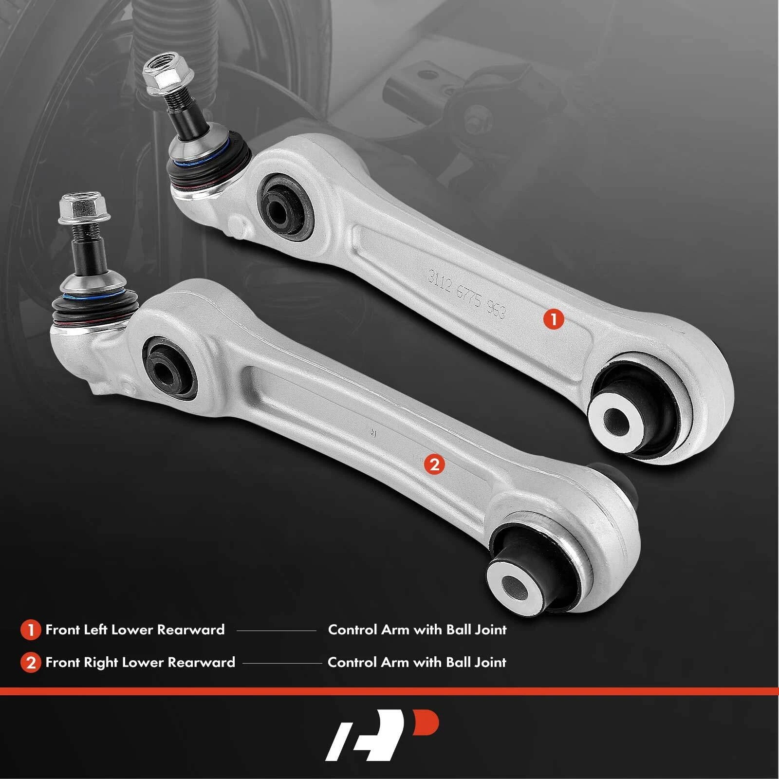 2X Front Lower Rearward Control Arm with Ball Joint for BMW F01 (2008–2015)
