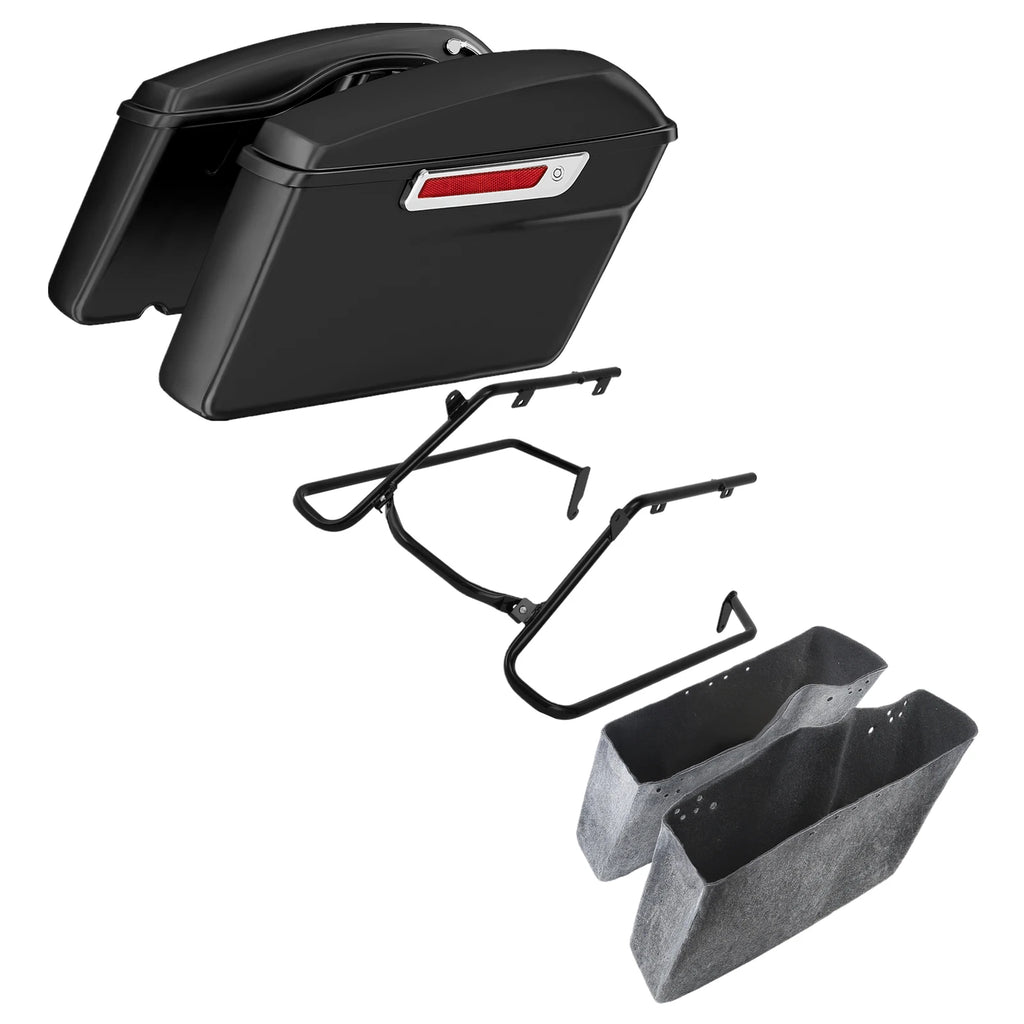 Matte Hard Saddlebags & Conversion Bracket for Harley Softail Fat Boy (2018–2023)