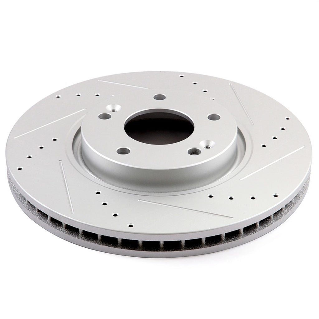 Front Brake Rotors & Ceramic Pads for Hyundai Sonata (2009–2010) Drilled Slotted