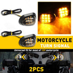 2X Smoke Flush Mount LED Turn Signals for Motorcycle (Universal Fit)