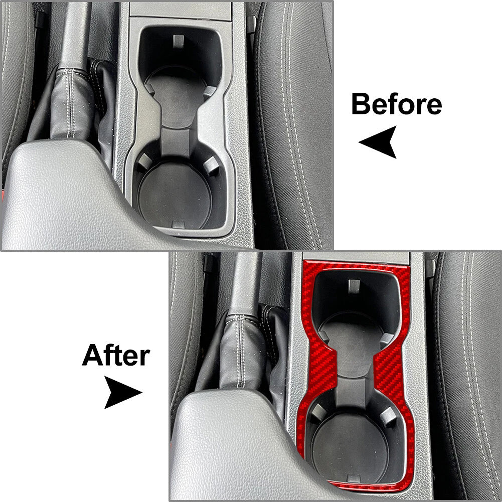 Carbon Fiber Center Water Cup Holder Cover Trim for Ford Ranger Sport (2019–2022)