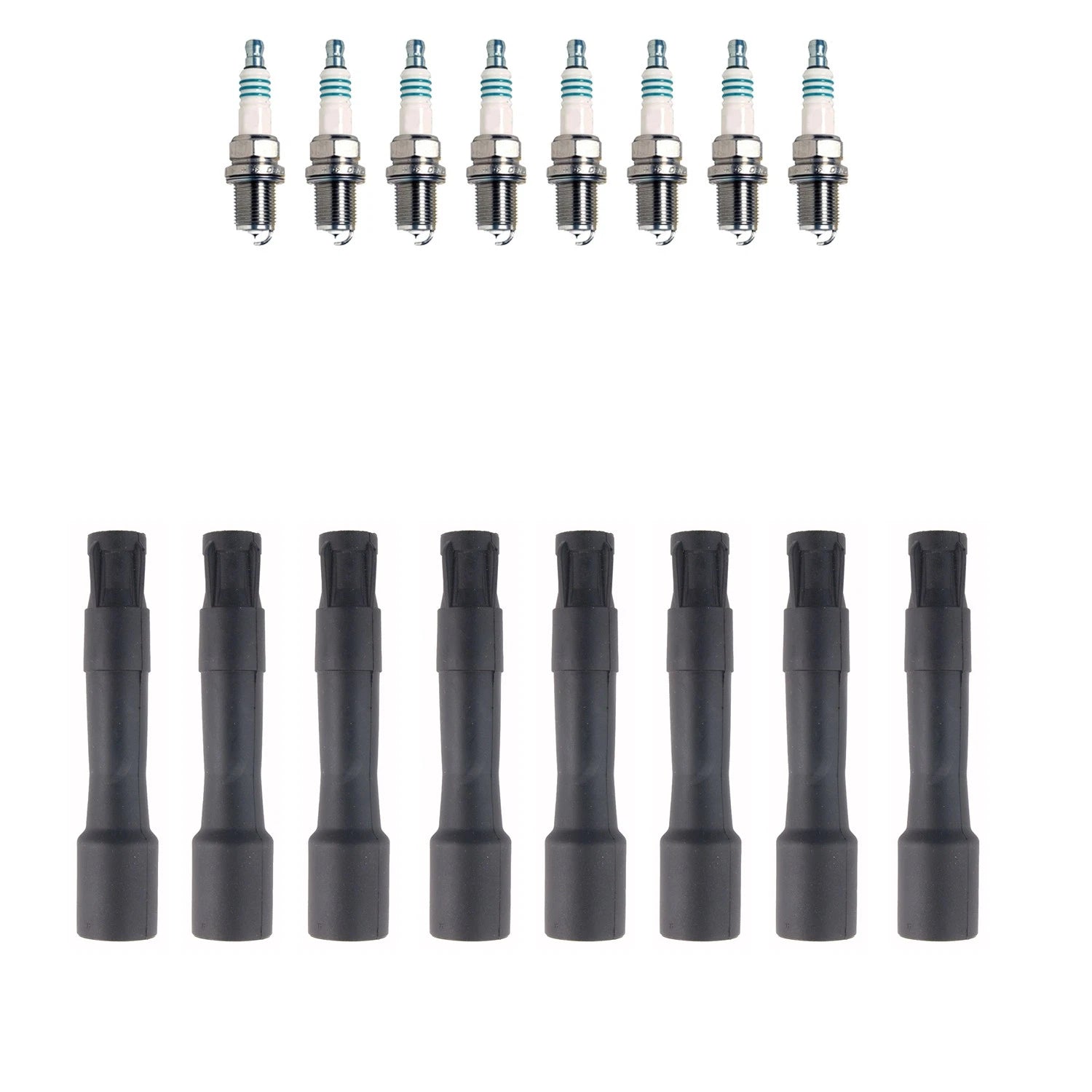 Set of 8 Iridium Power Plugs & Ignition Coil Boots for BMW E39 M5 E52 Z8