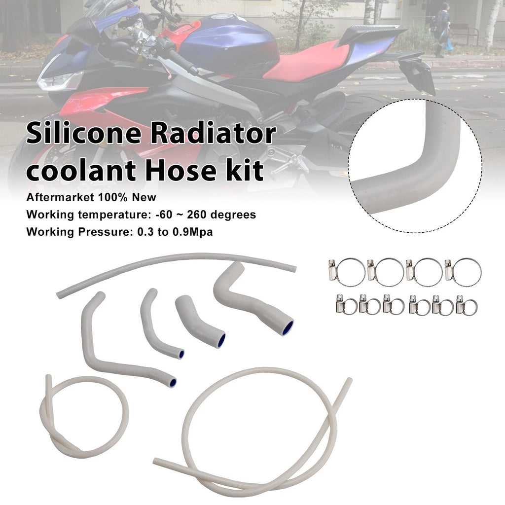 Silicone Radiator Coolant Hose for Aprilia RS 660 (2021–2025) White