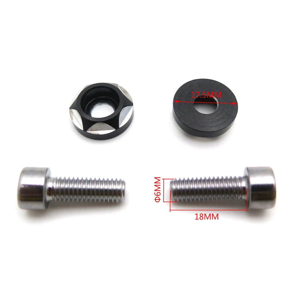 2X Metal Motorcycle License Plate Frame Bolt Screw Fastener Black