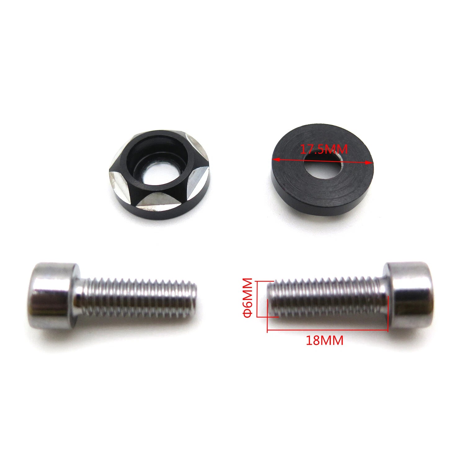 2X Metal Motorcycle License Plate Frame Bolt Screw Fastener Black