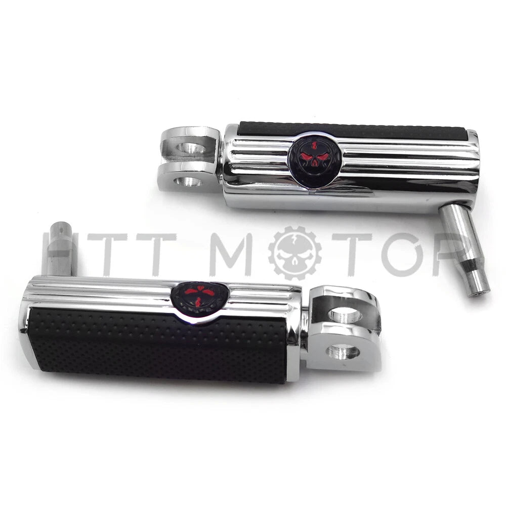 Skull Footrest Footpegs for Kawasaki Vulcan 900 Classic & Suzuki Boulevard M95