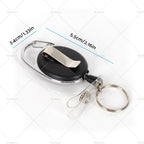 10X Retractable Key Ring ID Holder with Belt Clip - Oval Design