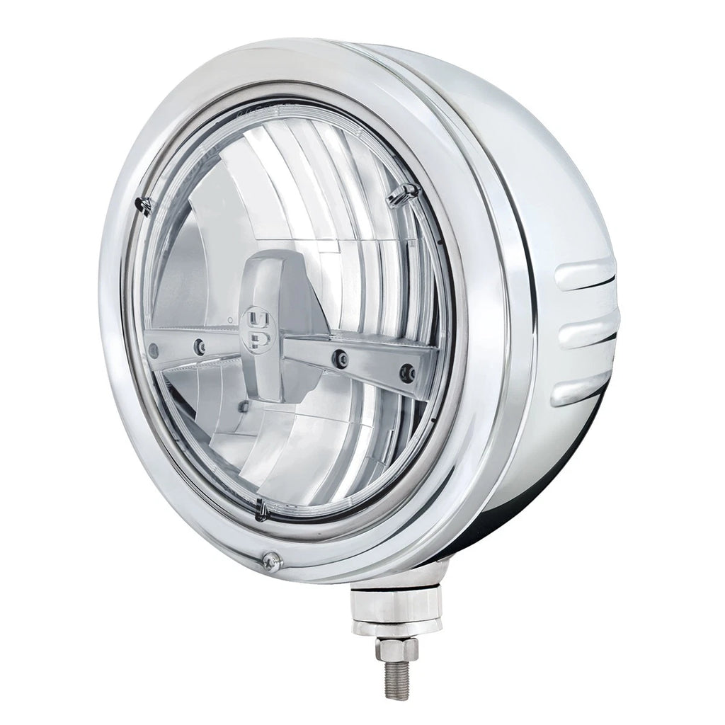 Headlight Housing 7 Inch LED for Stainless Bullet Embossed Stripe (2009–2013)