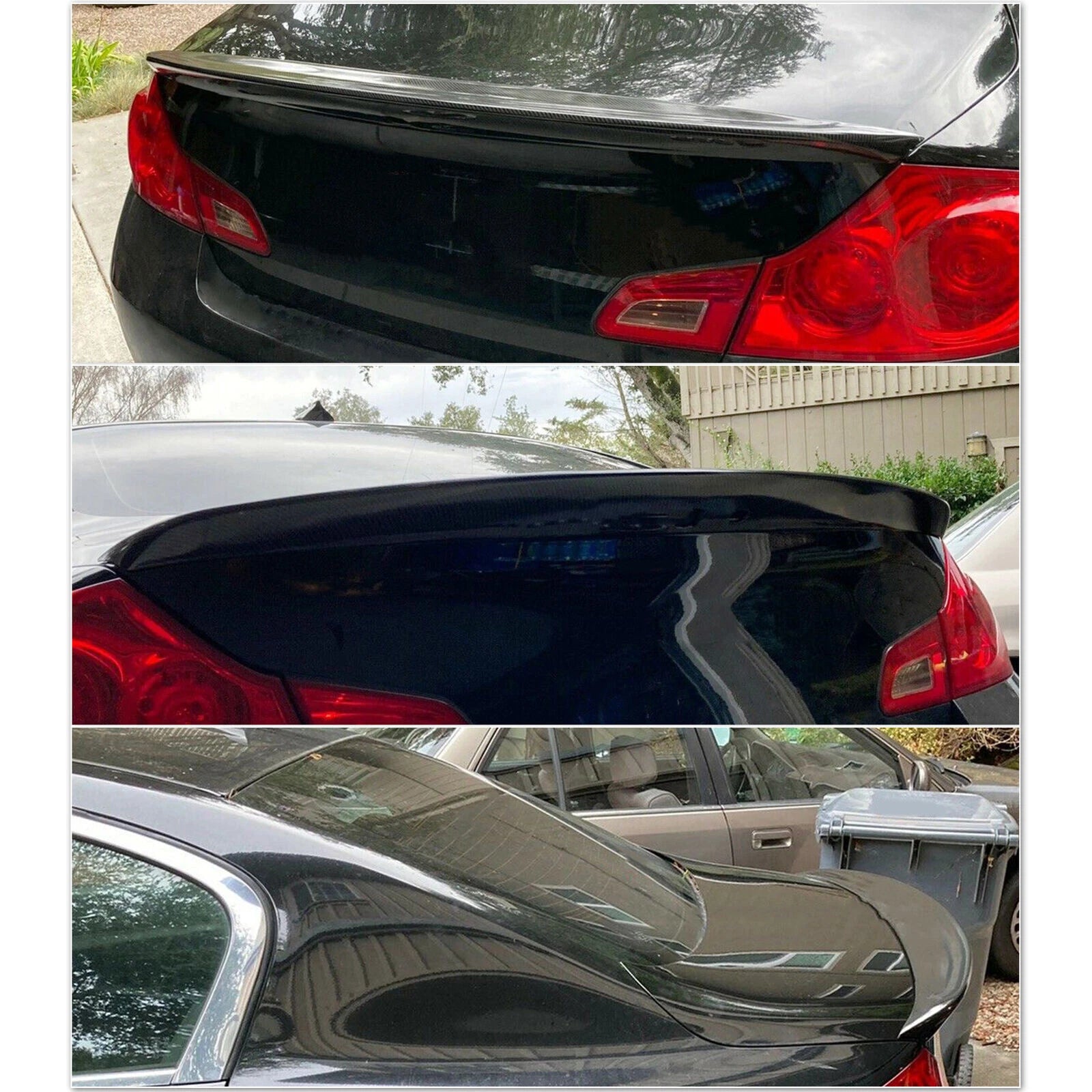 Rear Trunk Spoiler for Infiniti G35/G25 (2007–2015) Carbon Look Duckbill