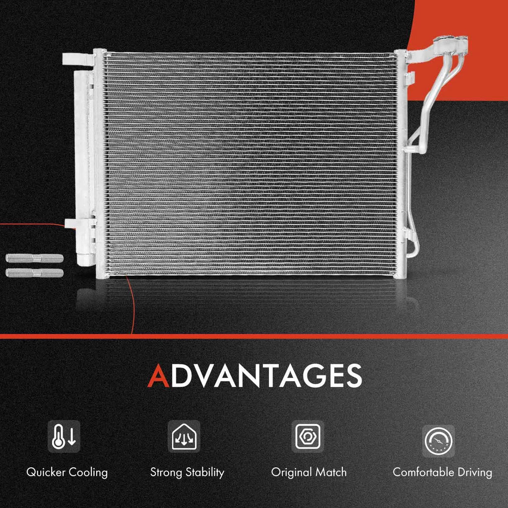 Radiator and A/C Condenser with Drier for Hyundai Sonata (2011–2014)