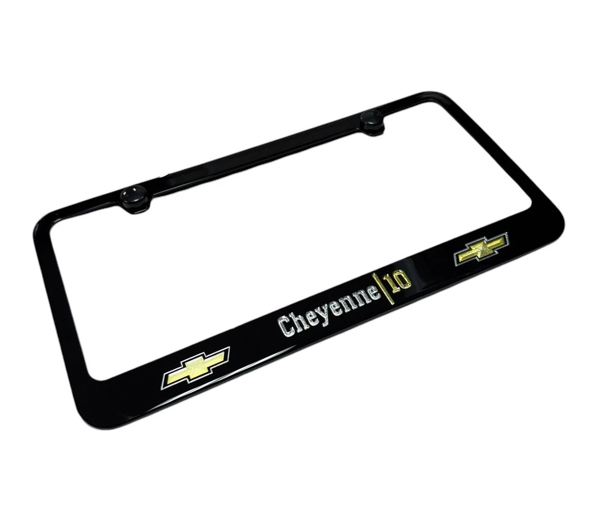 License Plate Frame Premium with Gold Bowtie for Chevrolet Cheyenne (2001–2005)