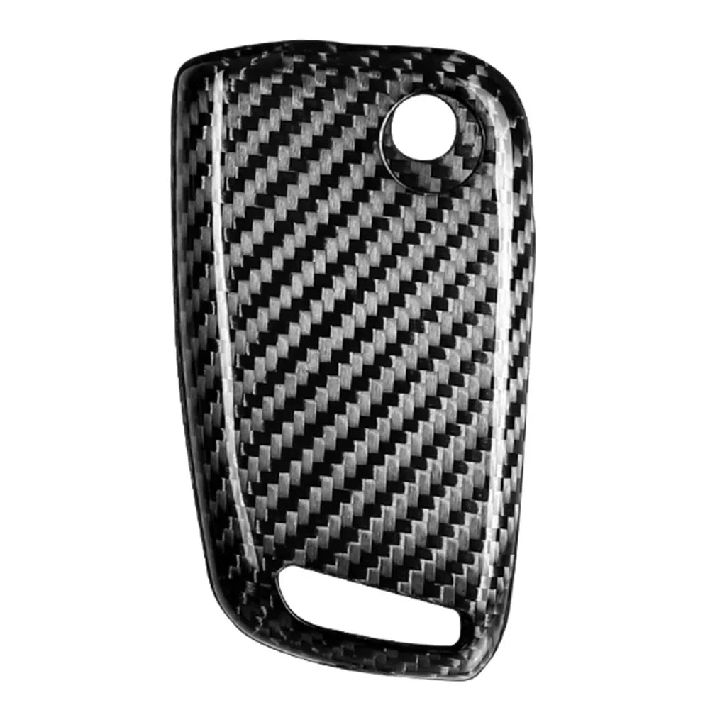 Key Case Cover for VW Polo, Golf 7, Tiguan, Skoda, SEAT (Silver/Black)