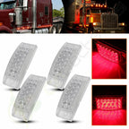 4X 6" Clear Lens Red LED Turn Signal Side Marker for Truck Trailer